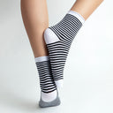 Black and white striped cotton socks 