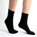 Black cactus embroidery design socks