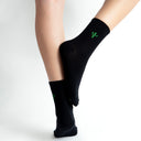 Black cactus embroidery design socks