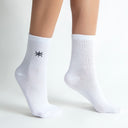 White eye embroidery design socks