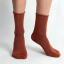 Terra-cotta glitter socks
