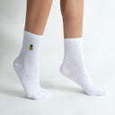 Fruit Punch Ananas Embroidery Ladies Crew Socks