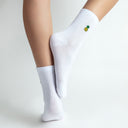 Fruit Punch Ananas Embroidery Ladies Crew Socks