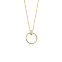 Zircon Bail Circle Pendant Necklace