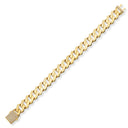 Pavé Clasp Curb Chain Silver Bracelet