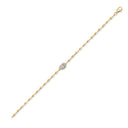 Baguette Zircon Center Silver Bracelet