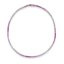 Pink Zircon Silver Tennis Necklace