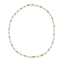 Emerald Baguette & Zircon Station Necklace