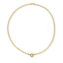 Textured Circle Pendant Chain Necklace