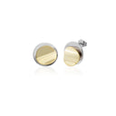 Two-Tone Dome Stud Earrings