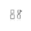 Double Square Link Drop Earrings