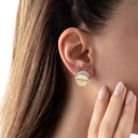 Two-Tone Dome Stud Earrings