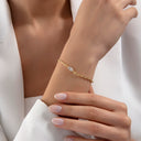 Baguette Zircon Center Silver Bracelet