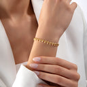 Beaded Spike Silver Chain Bracelet