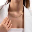 Emerald Baguette & Zircon Station Necklace