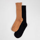 Midnight Sand 2pack Ribbed Ladies Ankle Socks