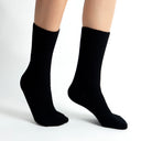 Midnight Sand Black Ladies Ribbed Ankle Socks