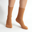 Midnight Sand Caramel Ladies Ribbed Ankle Socks