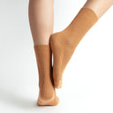 Midnight Sand Caramel Ladies Ribbed Ankle Socks