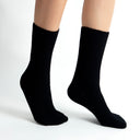 Mono Duo Black Ladies Ribbed Ankle Socks