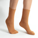 Caramel rib ankle socks