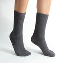 Gray ankle ribbed socks