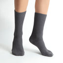Gray ankle rib socks