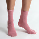 Pink Nova Pink Glitter Ladies Ankle Socks