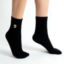 Quirky Greens Avocado Embroidery Ladies Crew Socks