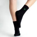 Quirky Greens Cactus Embroidery Ladies Crew Socks