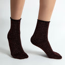 Rustic Sparkle Copper Glitter Ladies Ankle Socks