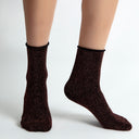 Rustic Sparkle Copper Glitter Ladies Ankle Socks