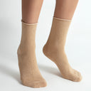 Rustic Sparkle Gold Glitter Ladies Ankle Socks