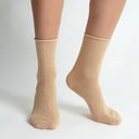 Rustic Sparkle Gold Glitter Ladies Ankle Socks