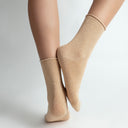 Rustic Sparkle Gold Glitter Ladies Ankle Socks