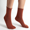 Glittery terra-cotta socks
